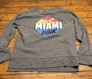 Victoria's Secret PINK Miami Small Pullover Sweatshirt‎ Gray FL thumbnail 1