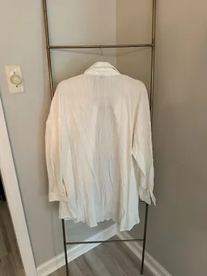 White Oversized Beach Coverup thumbnail 5