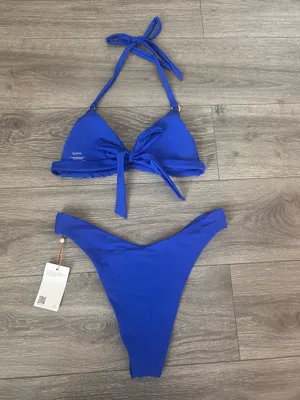 New Quince Italian Triangle Top & High-Leg Bikini Bottom Size Large thumbnail 4