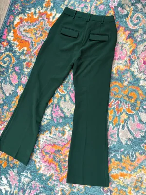 Dark green tailored flare pants Size 6 thumbnail 4