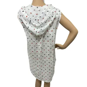 FOR CYNTHIA Coastal Lady 100% Linen Swimsuit Cover Up Pop Over Mini Beachy Sz M thumbnail 5