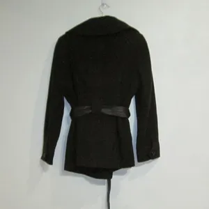 Cole Haan Chocolate Pea Coat Jacket Sz 10 thumbnail 14