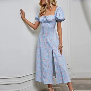 NWOT House of CB TALLULAH Blue Vintage Floral Puff Sleeve Midi Dress. Size XL thumbnail 5