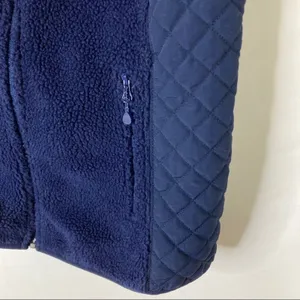 Vineyard Vines Navy Blue Fleece Winter Vest Quilted Polyester Womens X-Small thumbnail 3