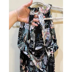 Jasse Endless Summer Maxi Dress Floral Halter Open Back‎ Bow Size XL thumbnail 5
