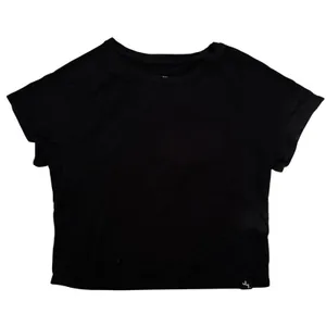 Womens Washed Jersey Cropped Short Sleeve Top JoyLab Black medium athletic shirt thumbnail 4