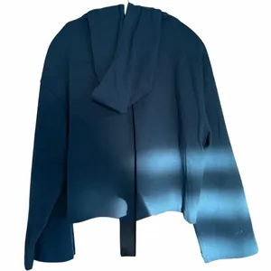 Nike Women’s Blue Cropped Hoodie with Hood and Drawstrings Size L thumbnail 4