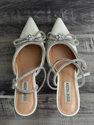 steve madden viable white embellished heels thumbnail 8