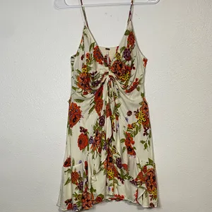 Free People Cream Floral Mini Dress Size M thumbnail 3