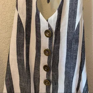 NWT Striped Button Halter Romper thumbnail 10