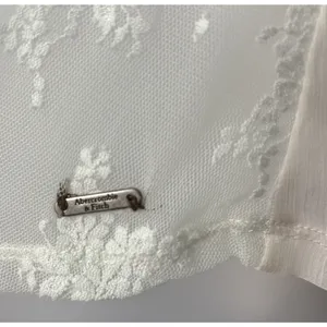Abercrombie & Fitch Tank Top Size XS White Sheer Lace Coquette Romantic Floral thumbnail 3