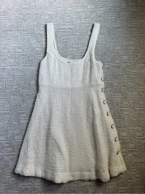 Zara Cream Sleeveless Textured Mini Dress thumbnail 2