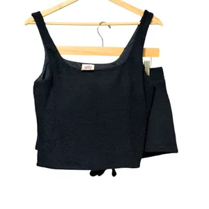Yitty Pet Me‎ Tank and Short Lounge Set Black Fuzzy Knit Size M SO2500503-0687 thumbnail 3