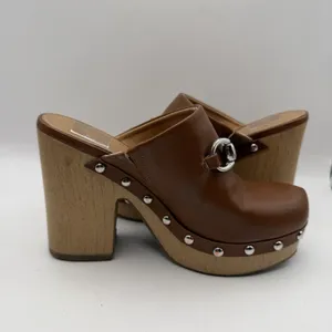 Dolce Vita DV‎ Women's Sz 7 Chrissy Studded Block-Heel 4.5 Inch Clogs Shoes thumbnail 6