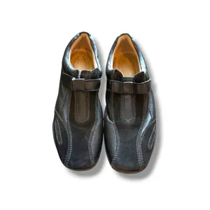 Naturalizer Carlo Loafers Womens 7.5 S Black Brown Leather Suede Hook Loop thumbnail 2