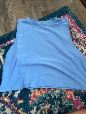 Beyond yoga Light Blue Sleeveless Crop Tank Top - Women thumbnail 3