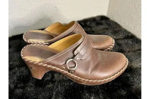 Frye Charlotte Ring Harness 70770 Brown Leather Heeled Mule Clogs Women's Sz 11 thumbnail 8