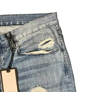 3X1 Fringe Hem Crop‎ Straight Leg Jeans Distressed Mid -Rise Cotton 31 Women NWT thumbnail 8