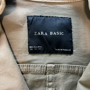 Zara BASIC Tan Cargo Utility Jacket XS Full Zip Asymmetrical Y2K Streetwear thumbnail 14