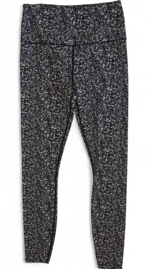 Varley Luna Speckled Black Gray High Rise Tights Workout Leggings Small ~27” Y2K thumbnail 1
