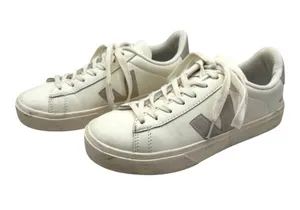 Veja Shoes Women 6‎ White Gray Leather Lace Up Campo Sneakers Fashion Outdoor thumbnail 1