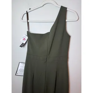 XSCAPE One Shoulder Asymmetric Hem Gown STYLE: 4840X Olive Green Sz 12 NWT $239 thumbnail 10