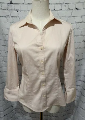 Banana Republic Shirt Womens Pink Casual Button Up Long Sleeve Petite Small thumbnail 1