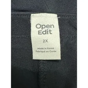 Open Edit Black Ruched Asymmetrical Mini Skirt 2X Plus Bodycon NWOT Edgy Sexy thumbnail 8