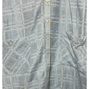 Soft Surroundings Midi Shirt Dress Women S Blue Cotton Linen Good Missing Belt thumbnail 2