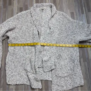 POL Cream Textured Open Knit Women's Cardigan Size Large thumbnail 5
