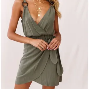 ✨Selfie Leslie Kay Wrap Skirt Green Sz Large Dress✨ thumbnail 3