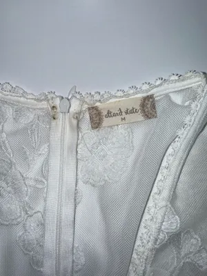 Altar’d State Nallah White Lace Maxi Dress V-neck Sheer thumbnail 10