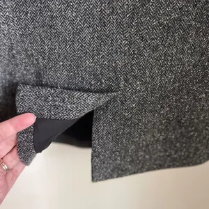 LL Bean Grey Herringbone Tweed Wool Silk Blazer Riding Jacket Heritage Classic thumbnail 10