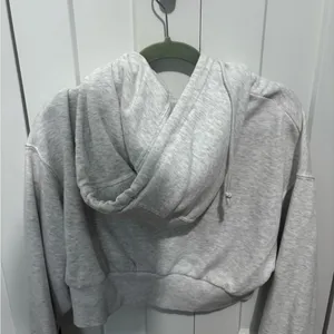 Zara Light Gray Women's Zip-Up Hoodie Jacket thumbnail 2