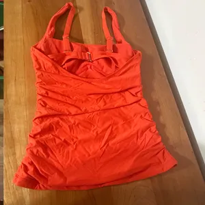Athleta Aqualuxe Ruched Tankini Top Orange Swimwear 32B/C thumbnail 3