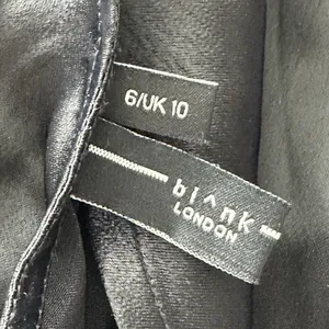 Anthropologie Bl-nk dress Women’s Black satin One-Shoulder Slip Dress Size 6 thumbnail 4