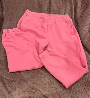 Adidas Coral Pink Fleece Sweatpants Set thumbnail 1
