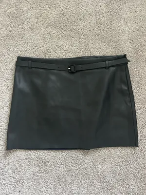 Mango Faux Leather Belt Mini Skirt thumbnail 4
