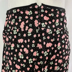 Free People New ​IRL Floral Print Slip Skirt Black Pink Combo Size 8 thumbnail 12
