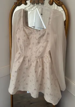 cider pale pink rose floral dress — size medium thumbnail 1