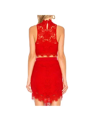 Free People Sabina Ginger Set in Red Size Small thumbnail 2