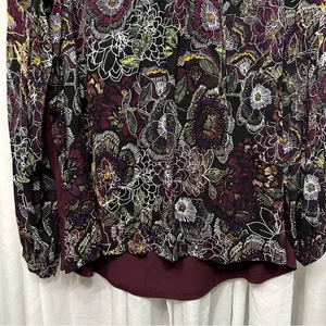 Westbound Women’s Floral‎ Print Long Sleeve Size XL Top thumbnail 3