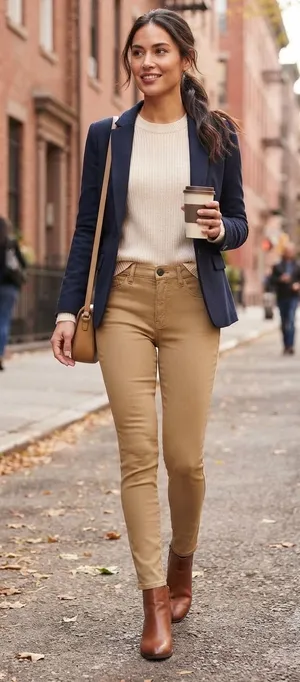 American Eagle Outfitters Women's Slim Tan Skinny Pants thumbnail 1