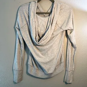 American Eagle Outfitters Y2K Blue and Gray Striped Hoodie SZ M 2000s Vintage thumbnail 7