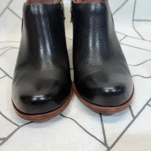 Kork-Ease Wedge Ankle Booties 8.5 Black Leather Side Zip‎ Shooties K39903 thumbnail 10