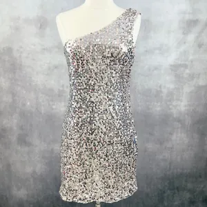 Womens Sequin Dress Large Asymmetrical Cocktail Party Formal Y2K Night Out NYE thumbnail 2
