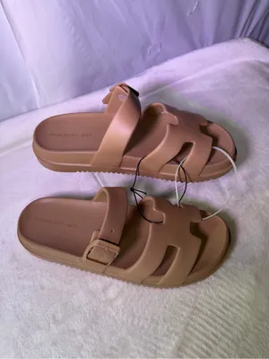Madden Girl Women's Tan Slide Sandals thumbnail 2