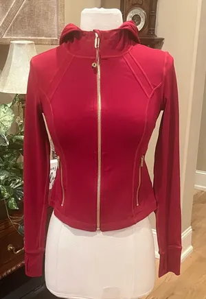 Women’s Berry Pinkish Red Zip-Up Hooded Jacket thumbnail 1