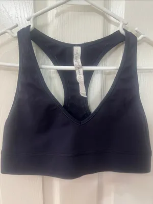 lululemon athletica Navy V-Neck Racerback Sports Bra thumbnail 1