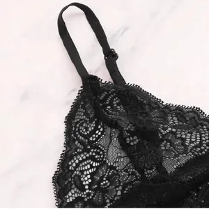 Elegant Black and Pink Lace Sleepwear Set thumbnail 3